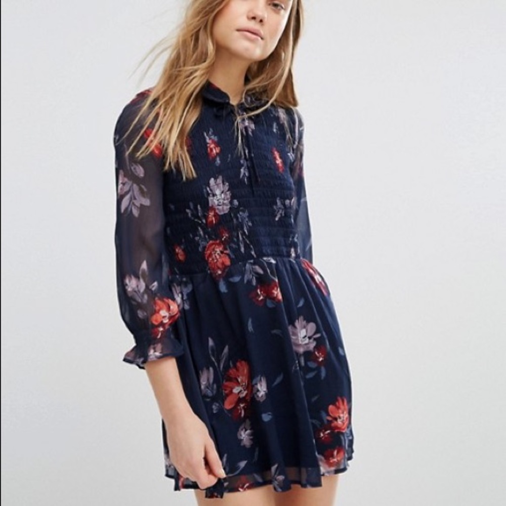 NWT Abercrombie & Fitch Floral Chiffon Dress XS